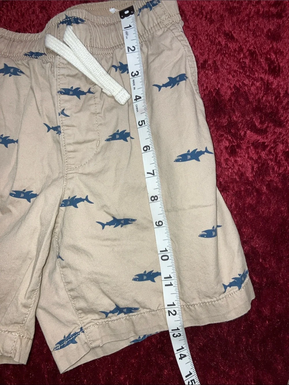 OLD NAVY SHARKY  KIDS PREPPY KHAKI SHORTS w DRAWSTRING WAIST